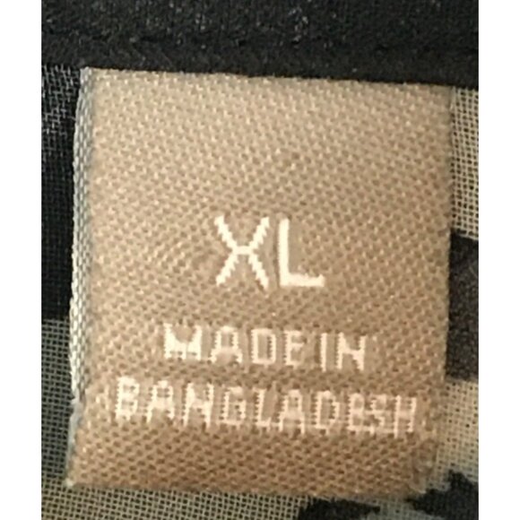 Croft n Barrow Top Women Size XL Sheer Black White Flowers Button up Long Sleeve - Picture 6 of 13